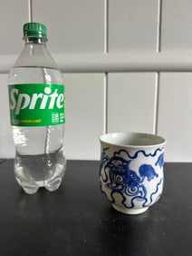 Chinese Blue And White Lions Cup China Bowl Mark