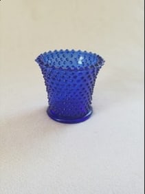 Cobalt Blue Hobnail Votive Cup