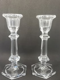 Vintage Glass Candlestick Holders