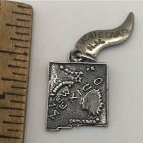 Vintage New Mexico Sterling Silver Charm State Flag 925 Bracelet Travel Map