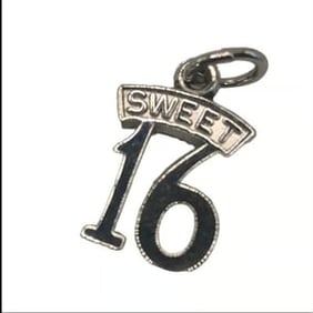 Sweet 16 Sterling Silver Bracelet Charm Pendant