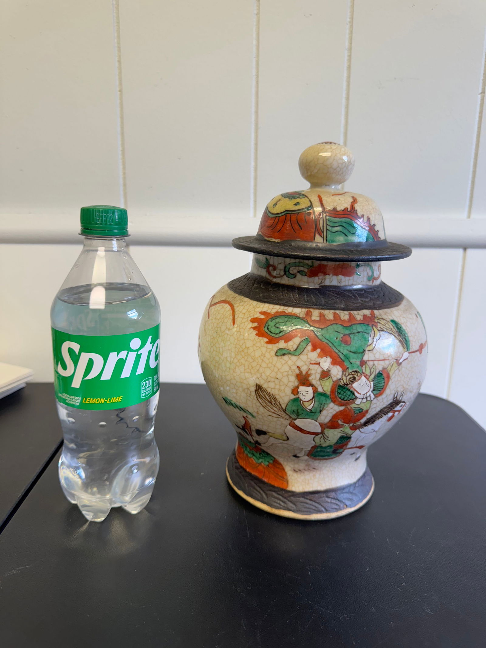 Chinese Ice Crack Glazed Famille Rose Ginger Jar: Size: with lid high 11 inches/ 28 cm. Provenance: From baltimore MD collector. We can offer Affordable, Reliable packing and shipping to all over the world for most items, generally save 10% than UPS