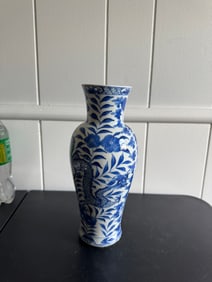 Chinese Blue And White Dragons Porcelain Vase