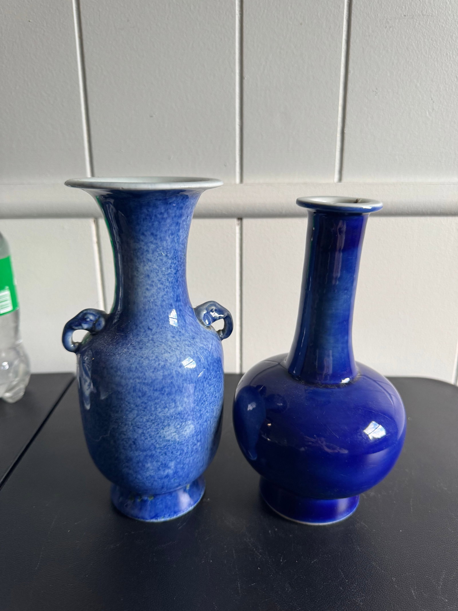 Set Of 2 Chinese Blue Glazed Porcelain Vases: Size: 8.7/ 8 inches 22/20.2 cm. Provenance: From baltimore MD collector. We can offer Affordable, Reliable packing and shipping to all over the world for most items, generally save 10% than UPS store 