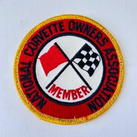 Vintage National Corvette Owners Association Member Patch Racing Flags 3" Red