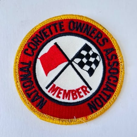 Vintage National Corvette Owners Association Member Patch Racing Flags 3" Red (1 of 1)