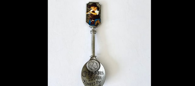Franklin Mint Country Store Collectible Pewter Spoon Ceresota Flour Vintage