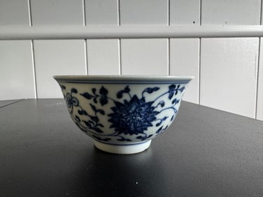 Chinese Blue And White Lotus Porcelain China Bowl