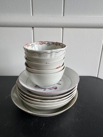 Chinese Famille Rose Porcelain 6 Saucer 5 Cups