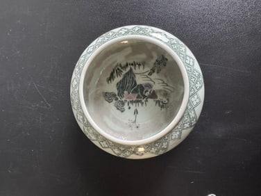 Chinese Under Glazed  Porcelain China Water Pot Characters Mark