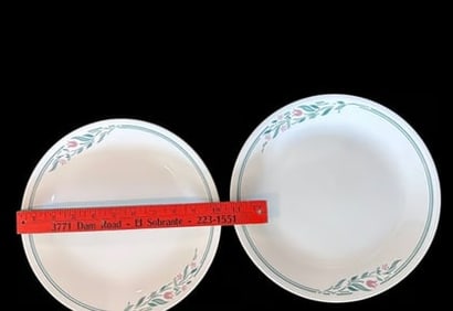 Vtg Corelle Rosemary Rosemarie Dinner Plate Plates Set 2 10.25"