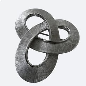 Vintage Crown Trifari Silver-Tone Knot Brooch Pin Double Knot