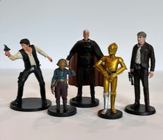 Star Wars Miniature Figures Set Of 5 Collectibles Han Solo Maz Kanata Count Dook