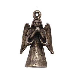 VINTAGE STERLING SILVER CHARM ANGEL Praying 3D 925 Substantial Bracelet