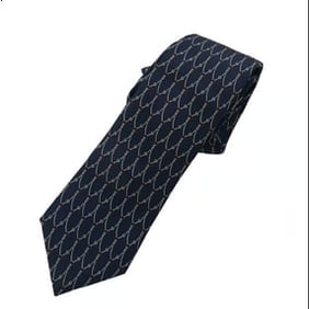 David Row Silk Tie Equestrian Blue Horse Bit Italy EUC