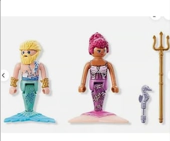 Playmobil Duo Pack Set 71799 Mermaid Merman Figures Seahorse Trident New Box