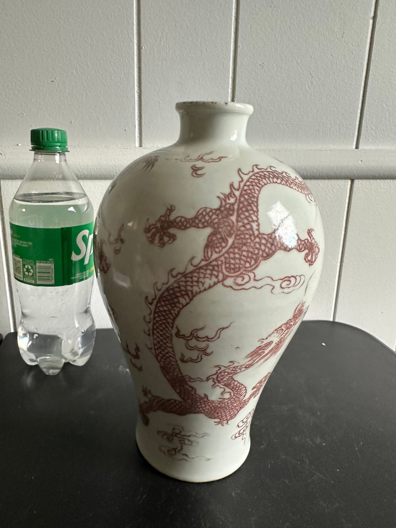 Chinese Under Red Glazed Dragons Porcelain China Vase: Size: High 9.5 inches/ 24.2 cm. Provenance: From Dover DE collector. We can offer Affordable, Reliable packing and shipping to all over the world for most items, generally save 10% than UPS store or m
