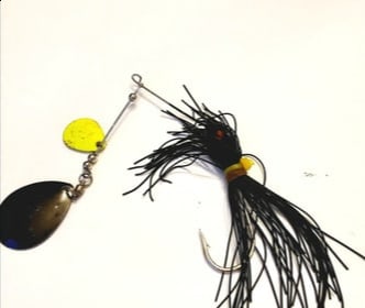 Vintage Spinnerbait Black on Black Double Blade Freshwater Fishing Lure