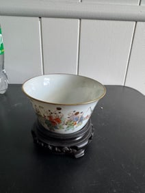 Chinese Famille Rose Porcelain China Egg Shell Cup China Characters Mark