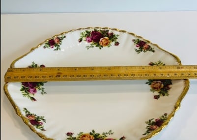 Royal Albert Old Country Roses Cake Platter Dessert Scalloped Vtg England (1 of 2)