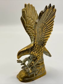 Brass Eagle Landing, Vintage Hollow Cast Desktop Ornament