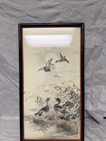 Chinese Antique Water Color Painting Duck