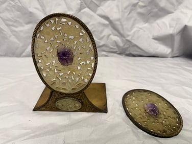 2 Chinese White Jade Book Holder