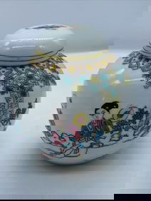 Small Chinese famille vert hand painted ginger jar