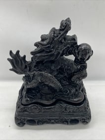 Black Resin Dragon Incense Burner