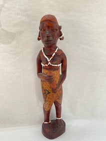 African carved figure of a woman