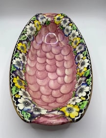 Maling dark Pansy oval bowl 1930s