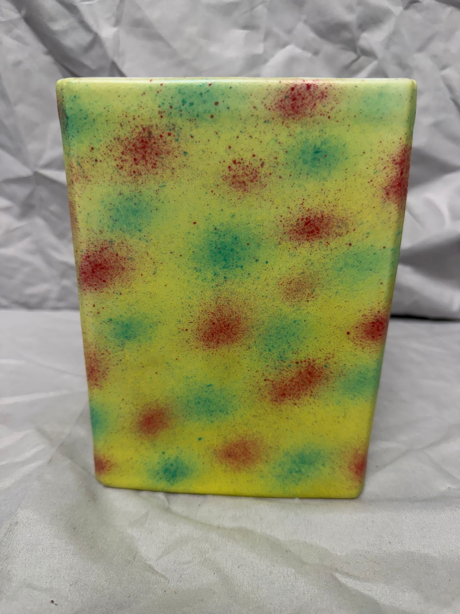 Chinese Mixed Glazed Porcelain Large Square Brush Pot (1 of 8)