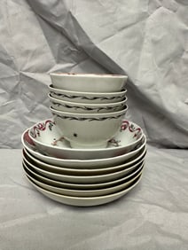 Chinese Antique Famille Rose Porcelain 7 saucer and 4 cups