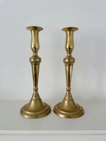 Pair of Vintage Brass Large Candlesticks