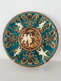 Antique Gerbruder Shutz Majolica Charger Plate