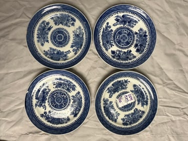 Set Of 4 Chinese blue and white porcelain plates