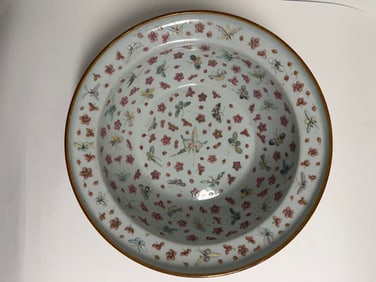 Chinese enameled famille rose Butterfly porcelain large size China bowl