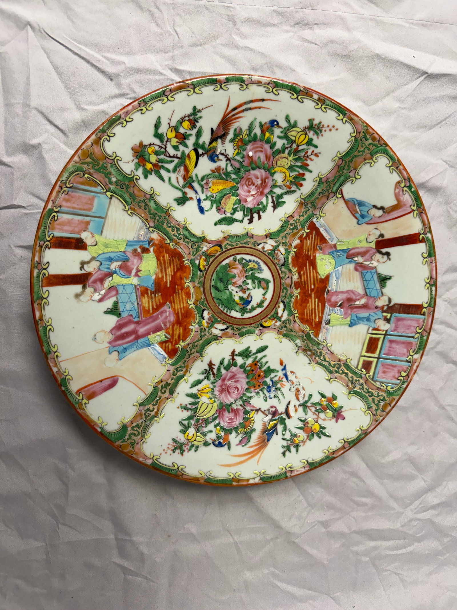 Chinese Large Enameled Famille Rose Porcelain Large Plate (1 of 3)