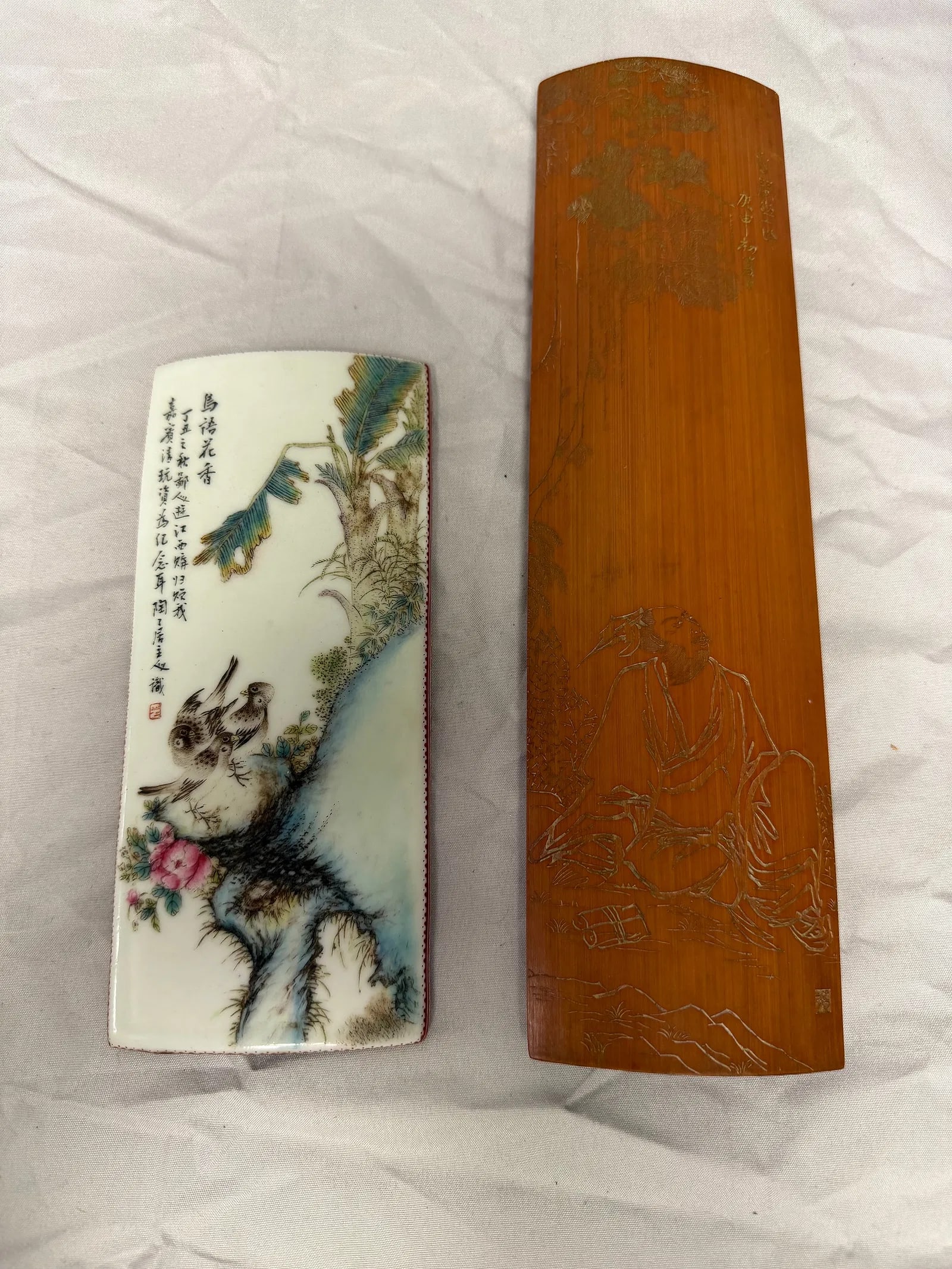 Set Of 2 Chinese Porcelain bamboo Paper Holders (1 of 4)