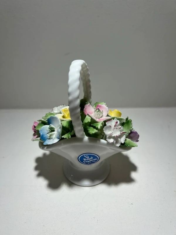 vintage Royal Doulton England bone china basket of flowers figurine: Size: 5 inch. Provenance: From Newark DE collector. We can offer Affordable, Reliable packing and shipping to all over the world for most items, generally save 10% than UPS store or more, feel free to