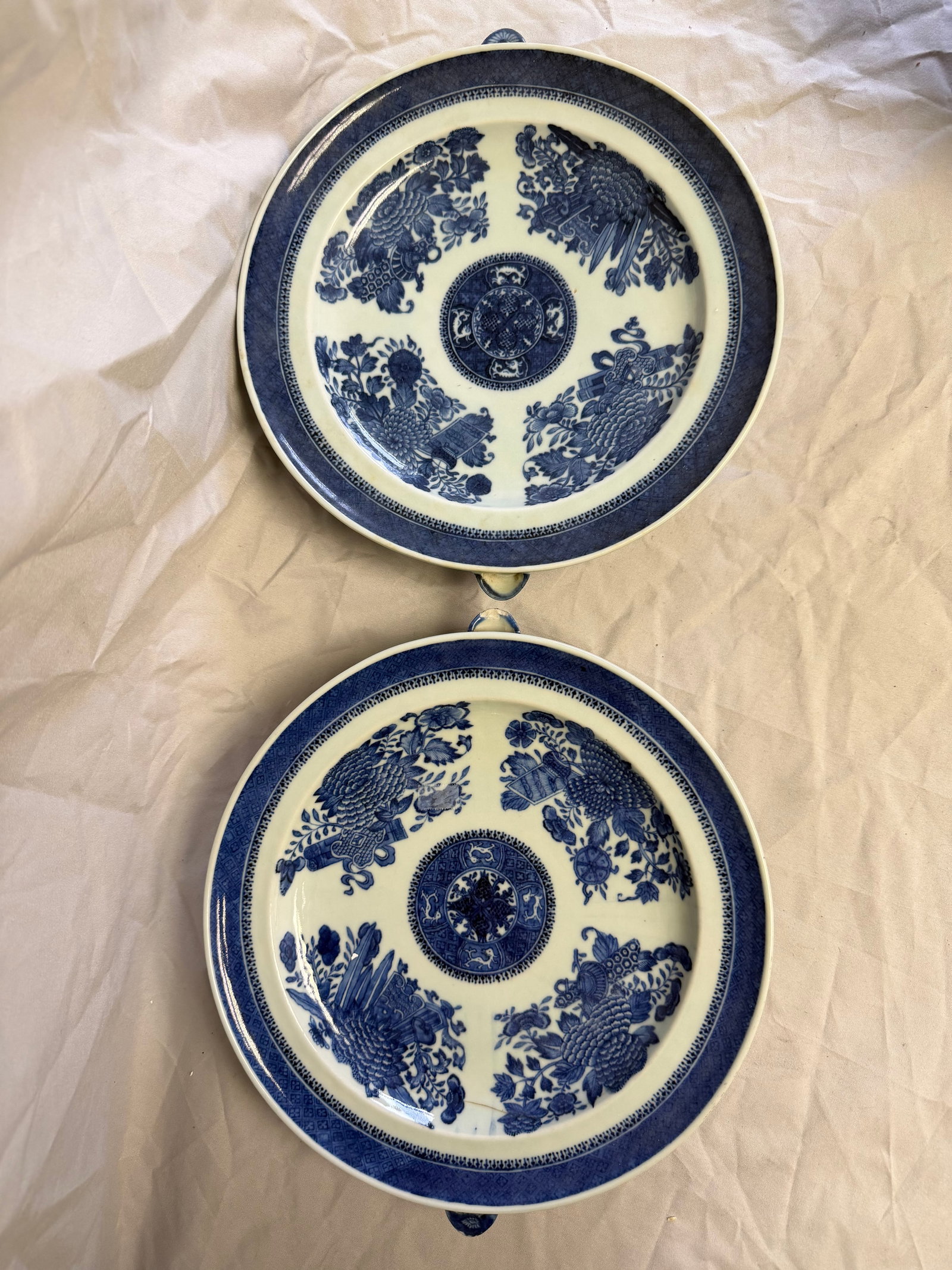 Pair Of Chinese Blue And White Porcelain Warm Plates (1 of 8)