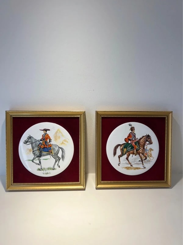 Vintage Handmade ceramic framed plaques (1 of 3)