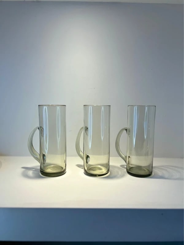 Cinrage Holmegaard Danish glass beer mugs (1 of 3)