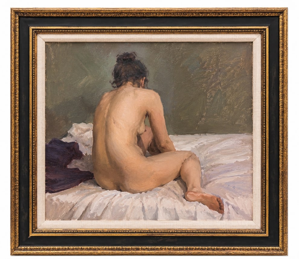 Vintage Style Oil Painting Framed Women A: Size: 9x12 inch. Provenance: From Hockessin DE collector. Preview Day: Preview open On Jun 13th Sat 10AM-4 PM, welcome. We can offer Affordable, Reliable packing and shipping to all over the world for