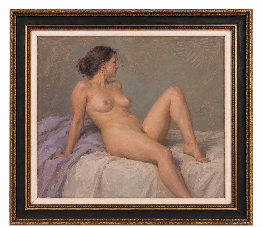 Vintage Style Oil Painting Framed Women B (1 of 1)
