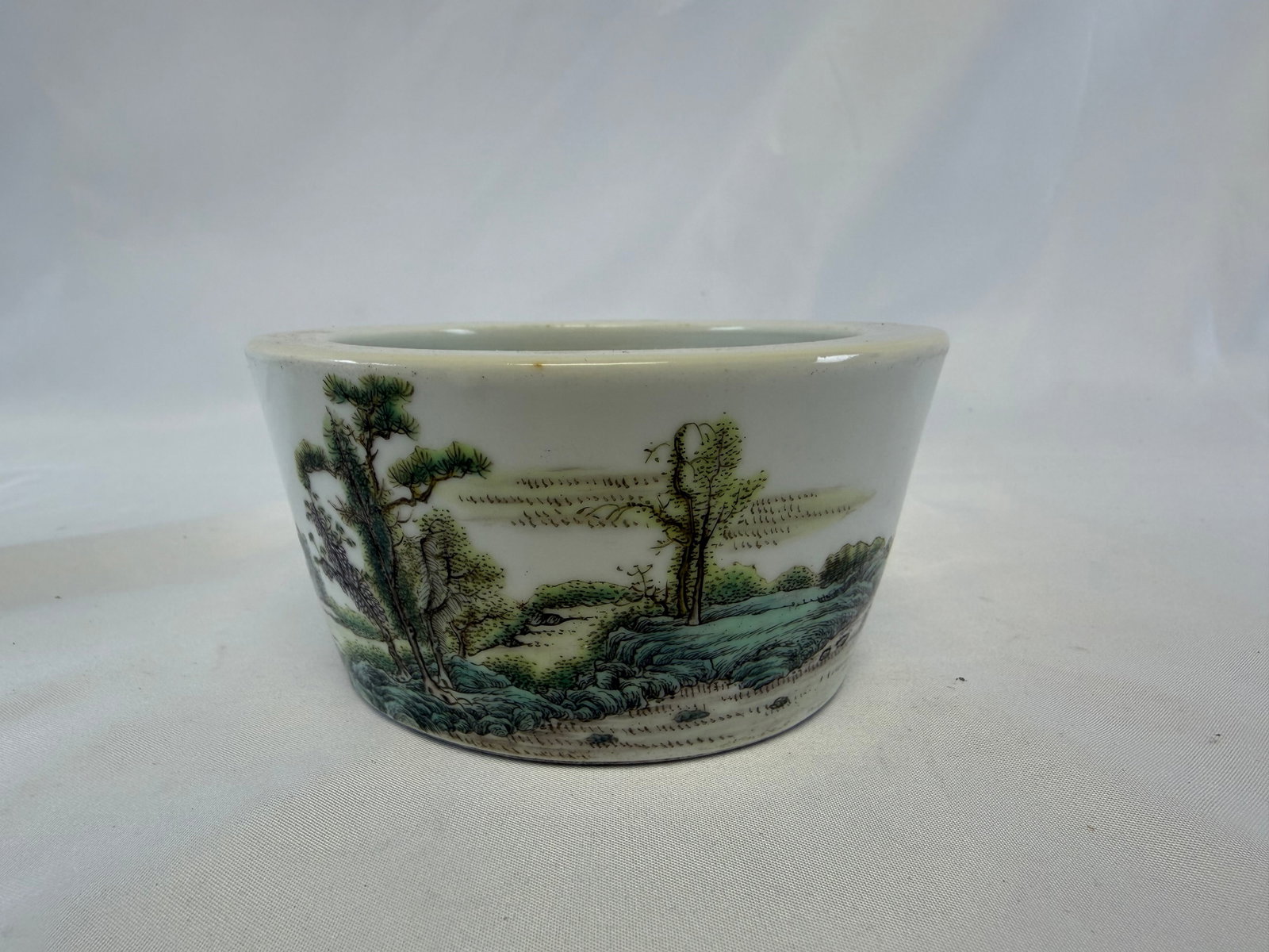 Chinese Enameled Famille Rose Landscape Porcelain China Water Pot Mark (1 of 7)