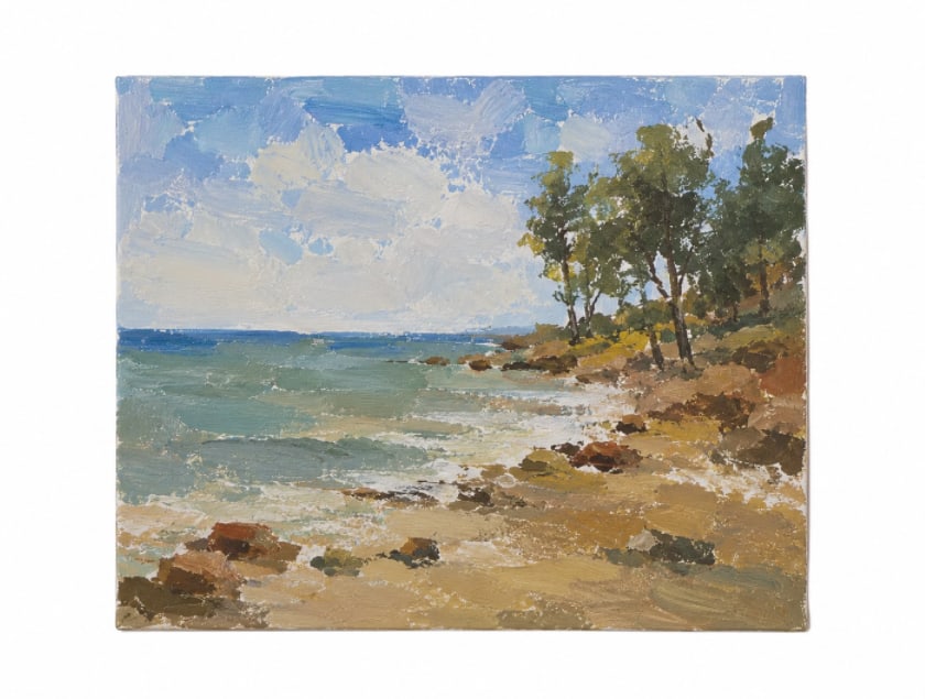 Vintage Style Beach Oil Painting (1 of 1)