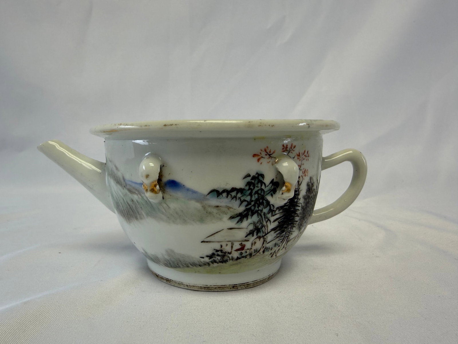 Chinese Famille Rose Landscape Porcelain China Schloar Teapot (1 of 11)