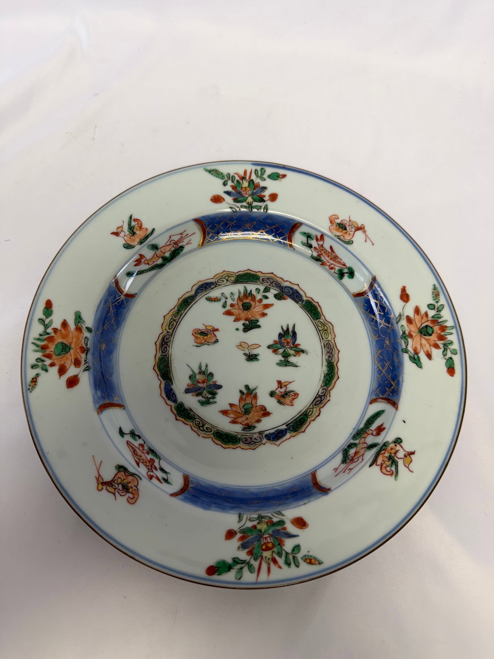 Chinese Blue And White Enameled Famille Rose Porcelain China Export Plate (1 of 9)