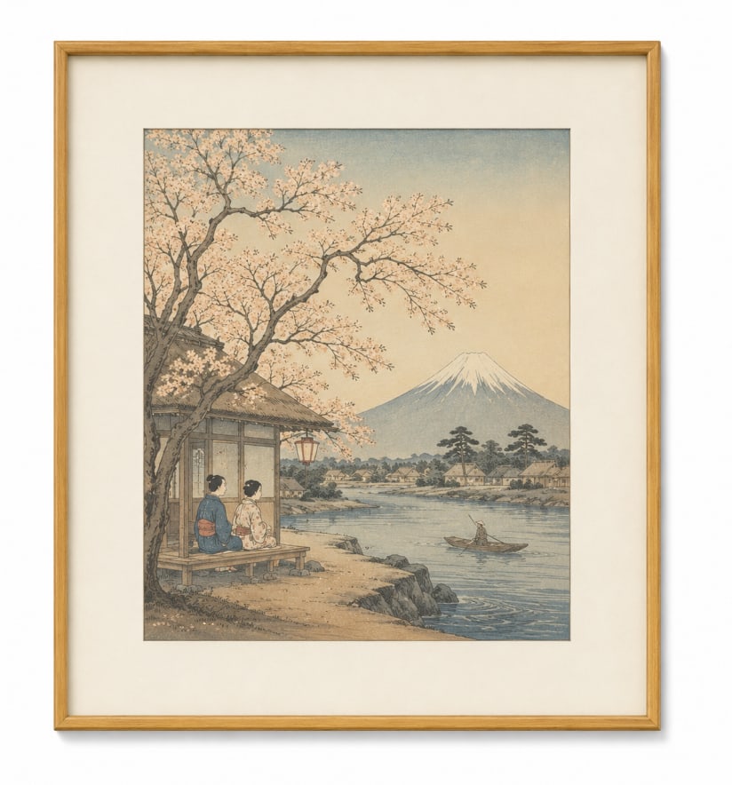 Japanese Figural Landscape Watercolor: Size: 15.5x11 inch. Provenance: From Baltimore MD collector. Preview Day: Preview open On Jun 13th Sat 10AM-4 PM, welcome. We can offer Affordable, Reliable packing and shipping to all over the world 